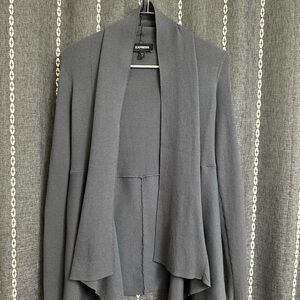 Express Gray Open Front Cardigan